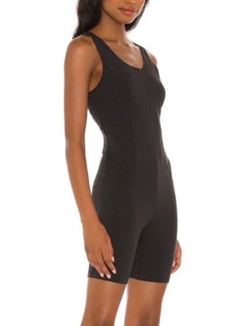 Nike NWOT Bodysuit Icon Clash One Piece Tight Fit Yoga Bodysuit Sz L Black